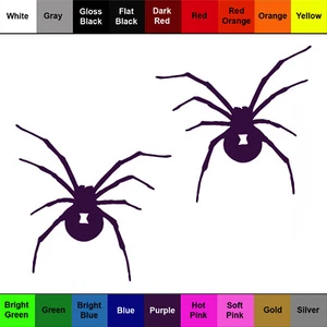 Spider Sticker - 2 Pack - Black Widow Spider Decals - Choose Color Size - Picture 1 of 4