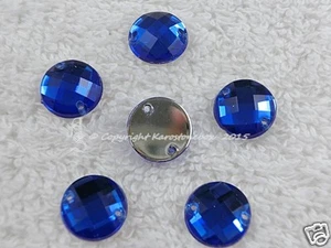 Strass Aufnähsteine Glitzersteine Rund ca.12mm Acryl Cobalt 15 St. Karostonebox - Bild 1 von 2