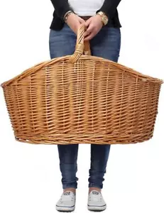 XXL Einkaufskorb Weidenkorb 68x49x47 cm Bügelkorb Tragekorb Autokorb Erntekorb - Bild 1 von 6
