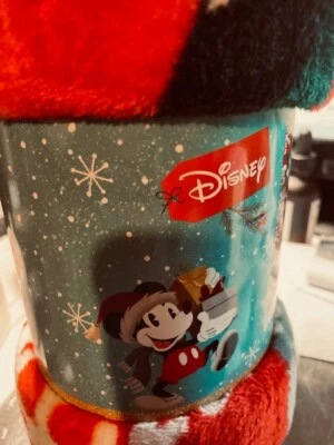 Disney SANTA Mickey Mouse & SNOW FLAKES 45 x 55 inches Travel Throw Blanket NEW - Image 1 of 2