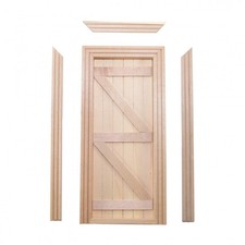 Dolls House Traditional English Ledged & Braced Wooden Door Miniature Builders