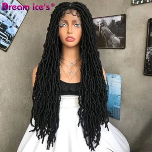28 Inches Full Double Lace Front Knotless Faux Locs Braided Wigs for Women - Picture 1 of 6