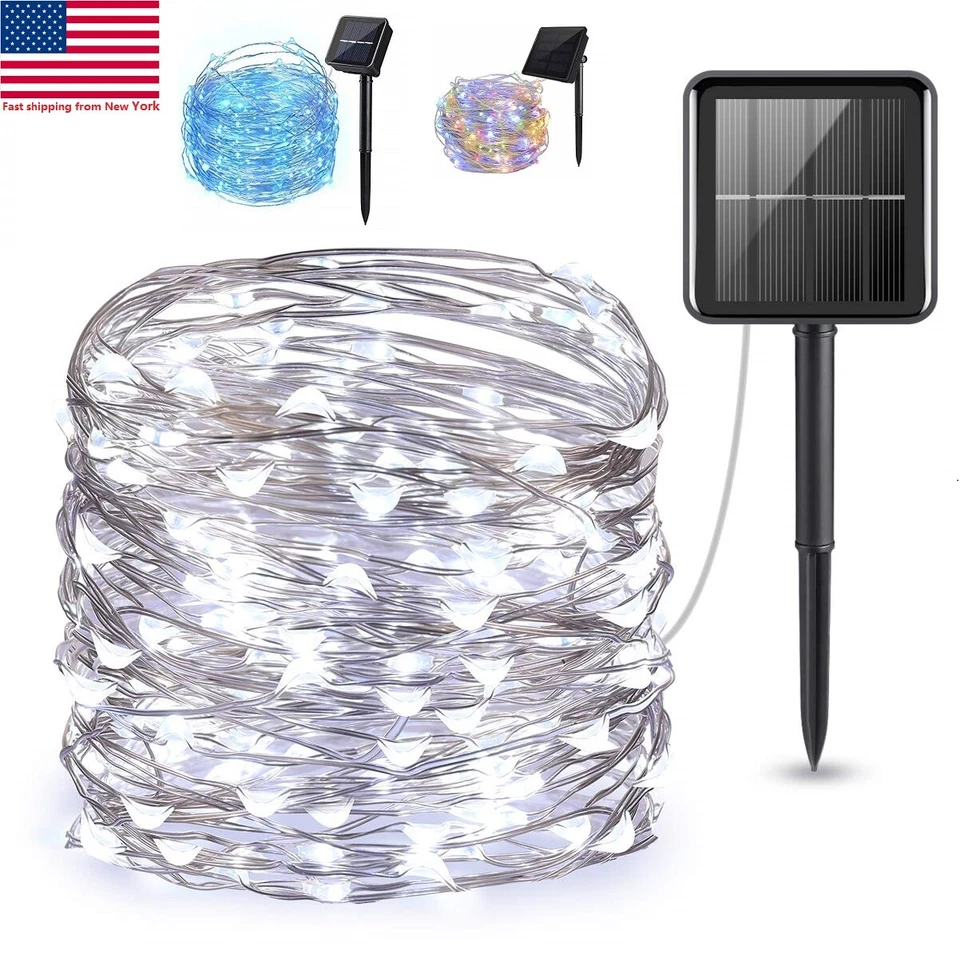Solar Twinkle Powered100LED Fairy String Night Lights Outdoor Garden Patio Decor - Image 1 of 4