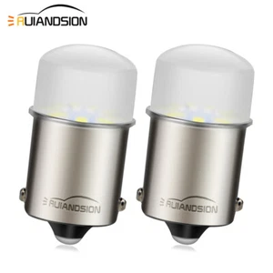 2x 1156 BA15S P21W LED Indicator Turn Signal License Plate Light Bulb 12V White - Imagen 1 de 8