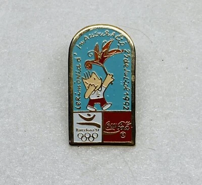 Rare 1992 Barcelona Olympic Enamel Lapel Pin Regina Calga Art Decor 18 - Image 1 of 4