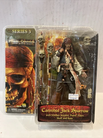 Neca Exclusive Pirates of the Caribbean Cannibal Jack Sparrow Figure Johnny Depp Cover