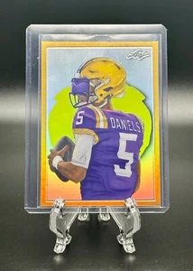 2024 LEAF FOOTBALL METALLIC IMAGINATIONS LSU Jayden Daniels MI-7 Gold SP 12/99 - Picture 1 of 2