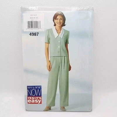 Butterick See & Sew 4987 Misses' Pants And Top Sewing Pattern Size 6-10 Uncut - Image 1 of 4