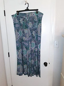 Cato Plus Polyester Navy and Teal Paisley Pajama Pants - Size 26/28 - Picture 1 of 3