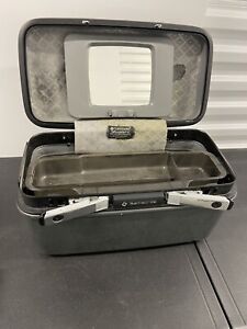 Vintage 1987 Samsonite Train Case with Mirror and Tray, Silhouette 4 Gray