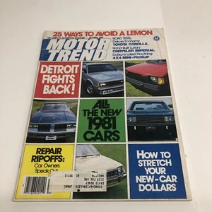 Motor Trend Magazine October 1980 Corolla Imperial Datsun GLC Free Shipping - Picture 1 of 5