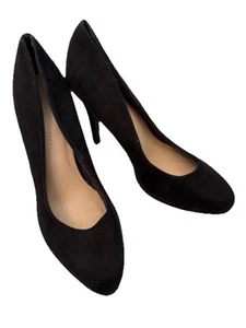 M&S schwarze Pumps mit Absatz Größe 7,5 Insolia Wildlederimitat mit 4,5"-Absatz Slipper  - Bild 1 von 16