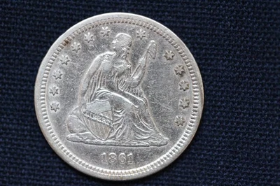 1861 SEATED LIBERTY QUARTER - Image 1 of 2