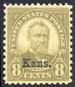 US 666 8c Kans. Overprint 1929 Ulysses S. Grant PSE cert VF NH - Picture 1 of 3