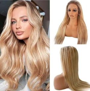 Smartinnov 13x4 30 Zoll Balayage blonde Echthaar Perücken #4T12/613 hohe Dichte - Bild 1 von 7