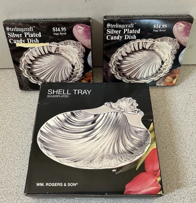 Lote de 3 bandejas de mar plateadas en cajas originales - USADAS Foto 1 de 4