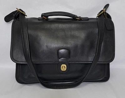 Bolso de Trabajo COACH Metropolitan Vintage Cuero Negro Adjunto Maletín 5180 EE. UU. Foto 1 de 4