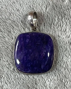 Natual Charoite Pendant 925 Sterling Silver Pendant !!! - Picture 1 of 9