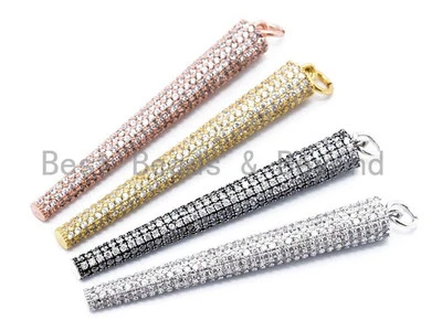 Colgante/pendiente largo de cono completamente pavimentado micro pavimentado de circonita cúbica Foto 1 de 4