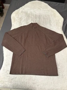 Men's Transcript Golf Brown 1/4 Zip Cashmere Sweater- Size Large - Bild 1 von 7