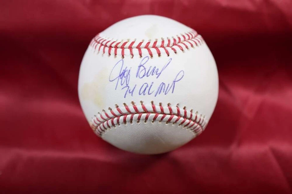 Бейсбольный мяч с автографом Джеффа Берроуза из Главной лиги OML 74 AL MVP - Изображение 1 из 1