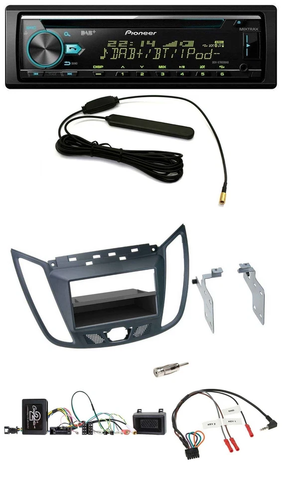 Pioneer CD MP3 Lenkrad DAB USB Autoradio für Ford C-Max Kuga dunkelgrau - Bild 1 von 4