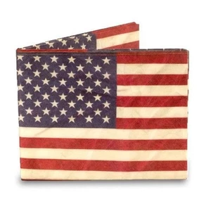 Dynomighty Men's US Flag - Super Thin Lightweight Tyvek Billfold - Picture 1 of 2