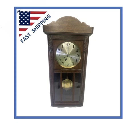 Large Vintage 30.5”x 17.5 x7.5 Junghans Cherry Finish Wall Regulator Clock Cover