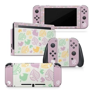Colourful Leaves skin Compatible with Nintendo switch Pastel pink cute skin - Picture 1 of 8