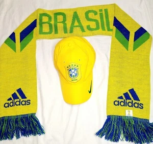 NIKE DRI-FIT CBI BRASIL Cap Hat and SCARF By ADIDAS World Cup Futbol Used - Picture 1 of 11