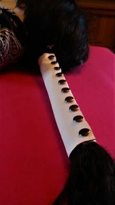 BIKER LEATHER HAIR PONYTAIL HAIR TUBE ACCESSORY WESTERN TACK U.S.A. MADE - Foto 1 di 2