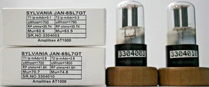 6SL7GT-JAN SYLVANIA Leaf Getter Made in USA Amplitrex Tested Qty 1 Match Pair - Picture 1 of 8