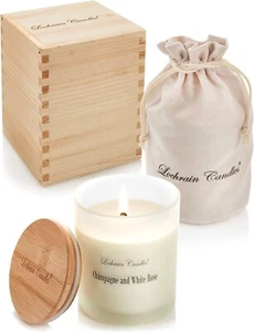 Large Scented Candle - Champagne and White Rose | 100% Pure Soy - Picture 1 of 5