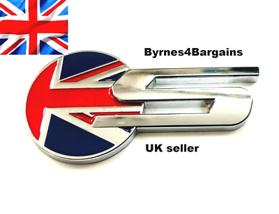 Car Badge Decal Sport S Chrome Union Jack UK Flag Metal Sticker UK seller - Image 1 of 4