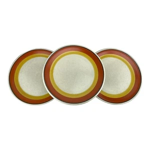 Set 3 Imperial W Dalton Tangerine Stoneware Dinner Plates 10.5” MCM P9261 - Picture 1 of 7