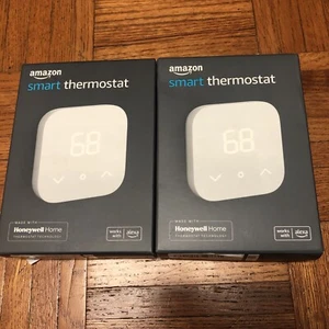 Lot of 2 - Amazon Smart Thermostat Works With Alexa C Wire Required S6ED3R -New - Picture 1 of 7