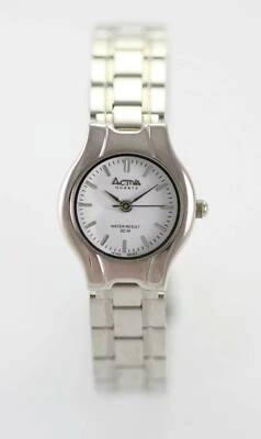 Relógio Activa feminino branco aço inoxidável prata resistente à água quartzo 30m - Imagem 1 de 3
