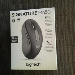 Logitech Signature M650 Wireless Mouse Black Bluetooth New - Picture 1 of 1