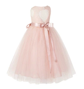 Sequin Heart Cutout Flower Girl Dresses Wedding Dress Junior Bridesmaid Dresses - Picture 1 of 67