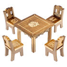 Home Office Wooden Flower Decoration Printed Craft Table Chair Set