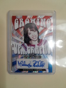 MacKenzie Phillips /7 Red White Blue Wave Autograph Card 2022 Leaf Pop Century