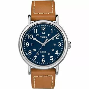 Timex TW2R42500, Weekender Brown Leather Strap Watch, Indiglo, 40MM Case, NEW - Picture 1 of 2