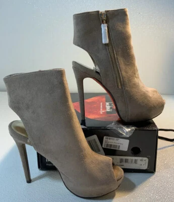 NUEVO LUICHINY Zapatos de Plataforma al Tobillo Gamuza Tacones Altos Punta Abierta Dorado Cremallera - 7 Foto 1 de 4