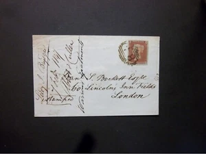 GB Kent 1847 QV 1d red four margins Envelope '84' Numeral CANTERBURY to London - Picture 1 of 2