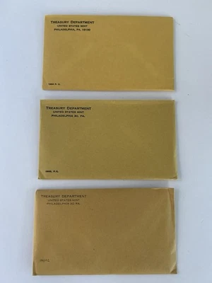 1962, 1963, 1964 U.S. Mint Proof Coin Set, Unopened Envelopes-90% Silver-Lot - 3 - Image 1 of 2