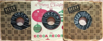 Christmas 7" lot (3) Bing Crosby Fred Waring Guy Lombardo Decca - Image 1 of 2