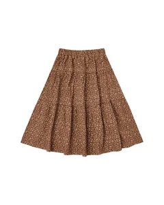 Rylee + Cru Collective Tiered Midi Skirt Brown 2-3Y - Picture 1 of 2