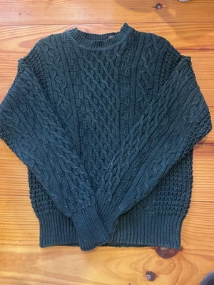Structure Sweater VTG Y2K Heavy Chunky Cable-Knit Hunter Green Sweater L - Image 1 of 3