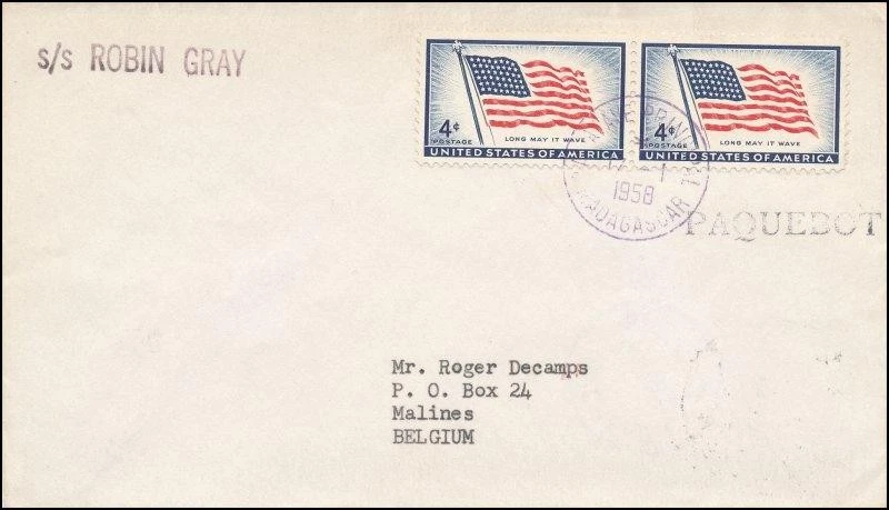 SS ROBIN GRIS ex USS Fayette correo marítimo paquebot Tamatave Toamasina Madagascar Foto 1 de 1