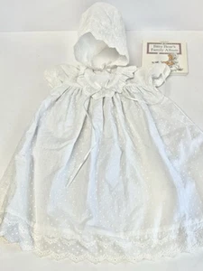 American Girl Bitty Baby Christening Gown Bonnet & Book Special Occasion EUC - Picture 1 of 6